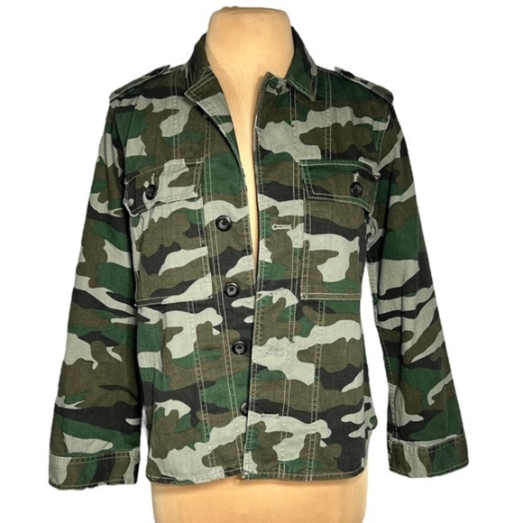 J.Crew camo green utility shacket size M - Picture 5 of 11